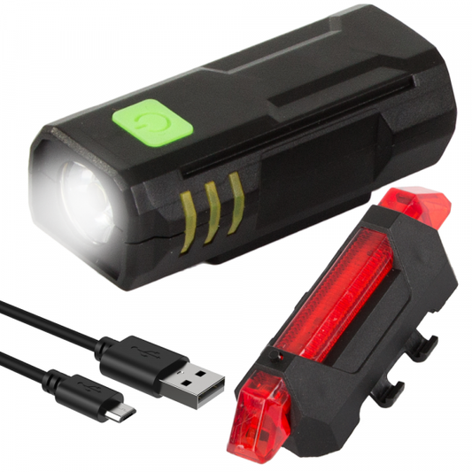 LED Fietsverlichtingsset - Voorlicht en Achterlicht - USB Oplaadbaar online kopen