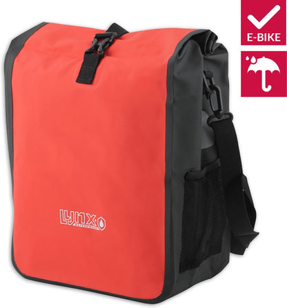 Lynx Valley XL -pyörälaukku – 21 l, punainen/musta