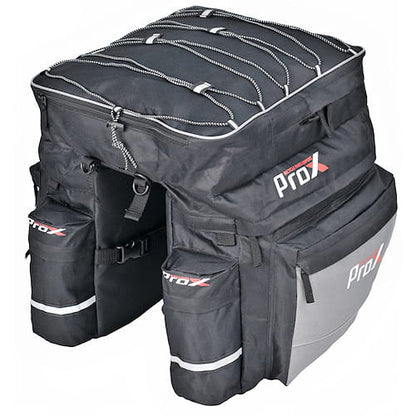 Fietstassen Dubbel ProX - waterdichts 43 Liter fietstas - Zwart Grijs - Regenhoes