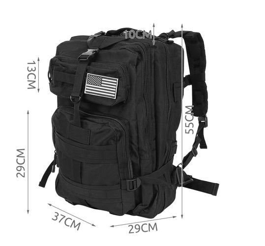 Militaire Rugzak Heren Dames 38 Liter Survival Tactische Rugtas - Zwart - Waterdicht Kopen Online