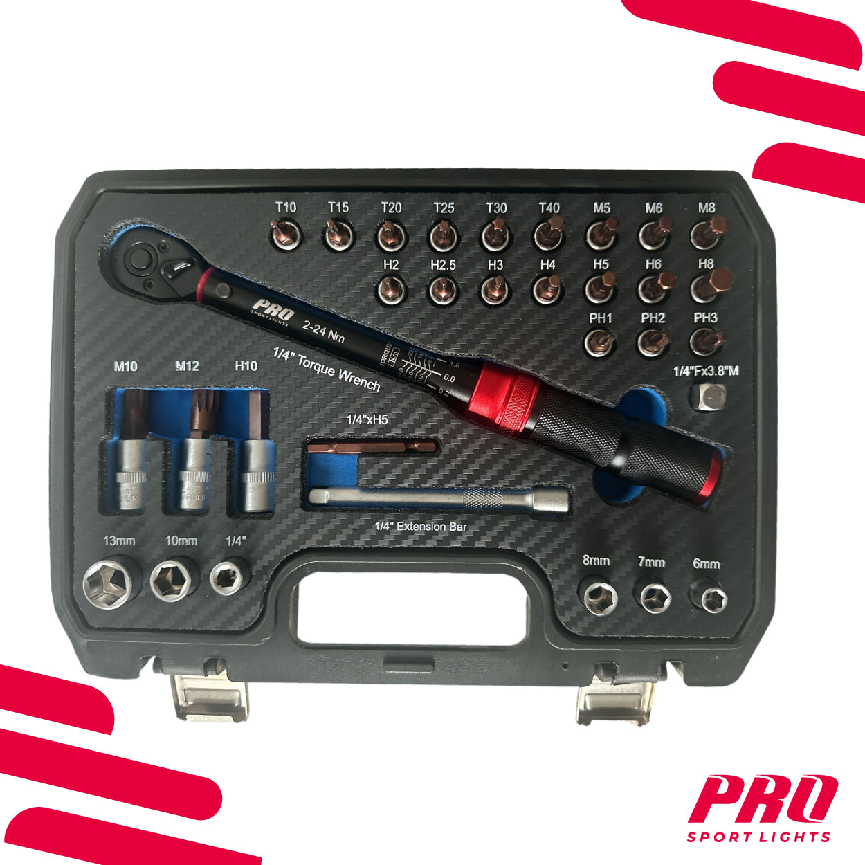 Momentsleutel Fiets 32-delig Set 2-24 Nm Fietsgereedschapset 1/4" Momentsleutel Kopen Online