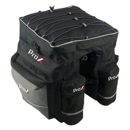 Fietstassen Dubbel ProX - waterdichts 43 Liter fietstas - Zwart Grijs - Regenhoes