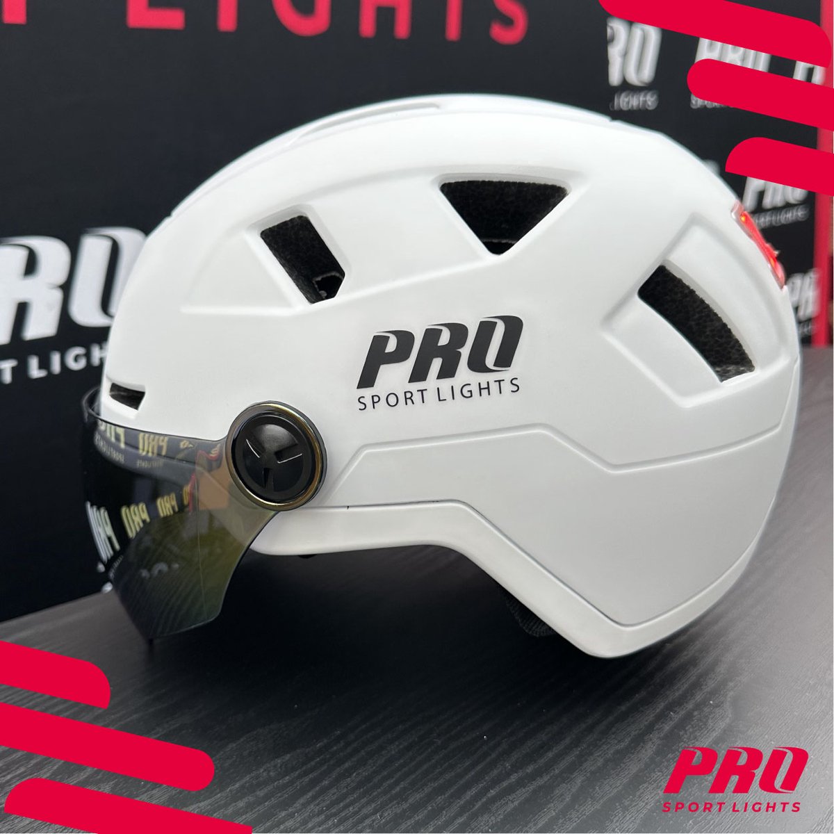 Fietshelm met Visier & Oorwarmers Speed Pedelec Wit Pro Sport Lights - NTA8776 Kopen Online