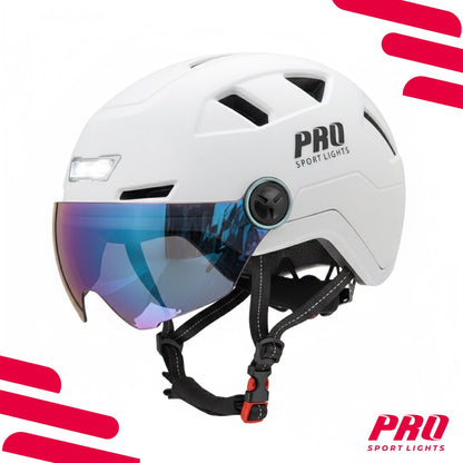 Fietshelm met Visier & Oorwarmers Speed Pedelec Wit Pro Sport Lights - NTA8776 Kopen Online