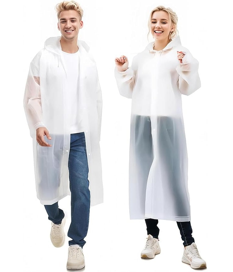 Regenjas Dames Heren Waterdichte Regenponcho Wit Met Capuchon One Size