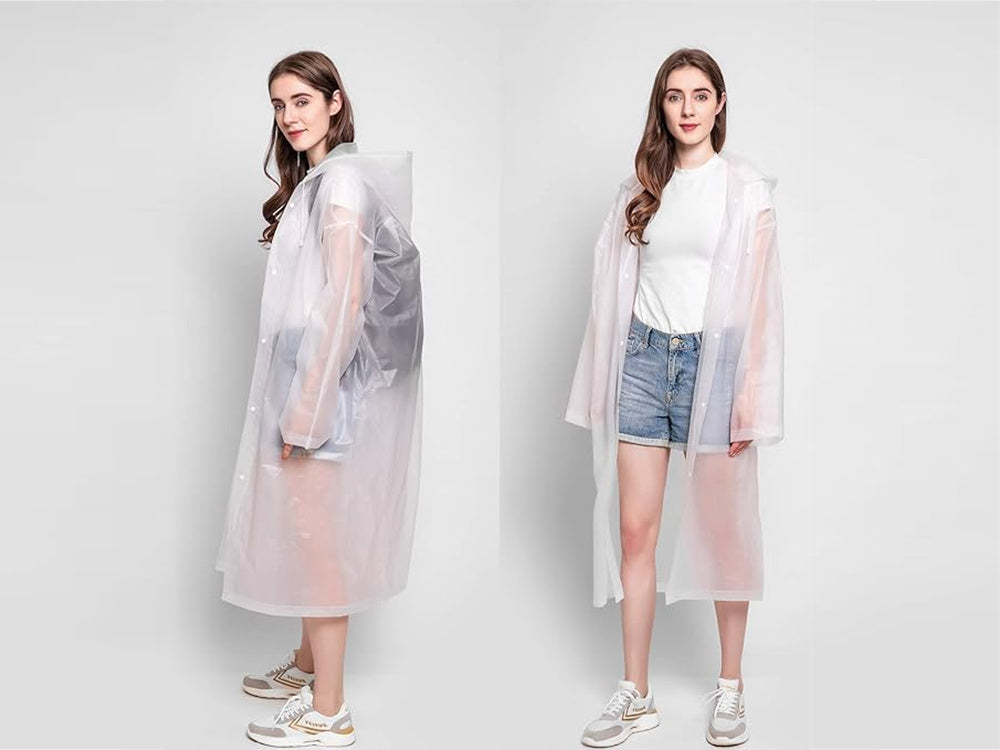 Regenjas Dames Heren Waterdichte Regenponcho Wit Met Capuchon One Size