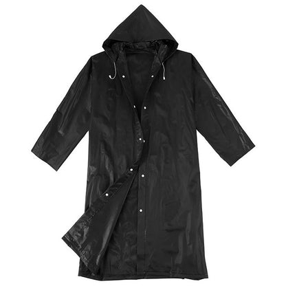 Vedenpitävä sadeponcho hupulla – unisex, musta