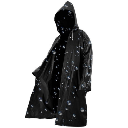 Vedenpitävä sadeponcho hupulla – unisex, musta