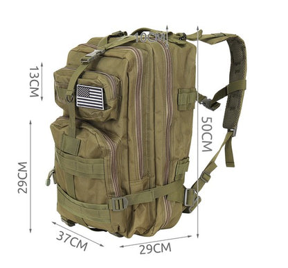 Taktinen XL-reppu – unisex, vedenpitävä, vihreä, 38 l