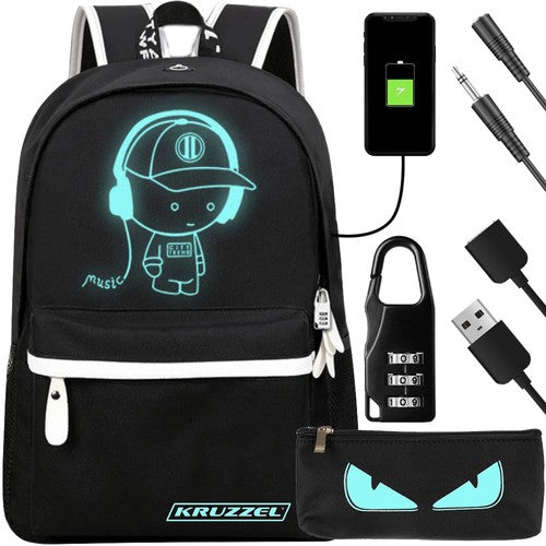 Rugzak Jongens Voor School 19 Liter Met LED Schoolrugzak USB met reflectoren kopen online