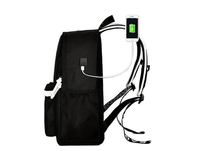 Koulu- ja urheilureppu USB-liitännällä – musta, 19 l
