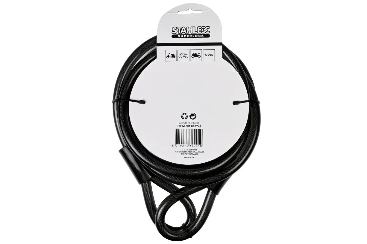 Staalkabel Geïsoleerd 12 mm x 2 meter Met Lussen Diefstalpreventie Kopen Online