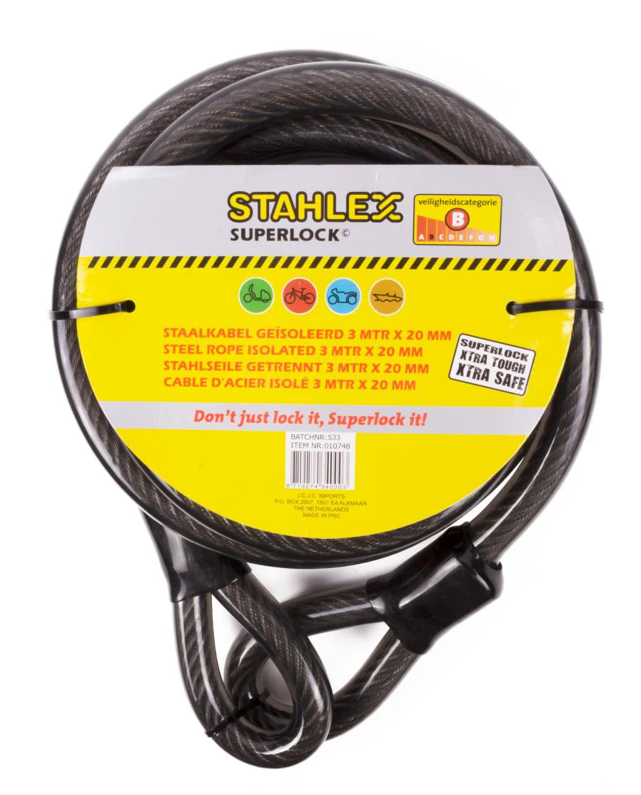 Staalkabel Met Lussen Geïsoleerd 20mm x 3 meter Kabelslot Diefstalpreventie Kopen Online