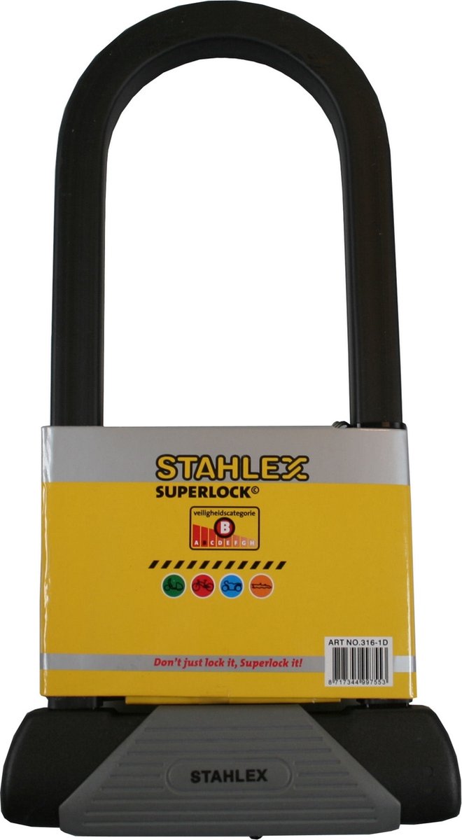 Stahlex Beugelslot Fietsslot 553 167 x 330 mm Zwart