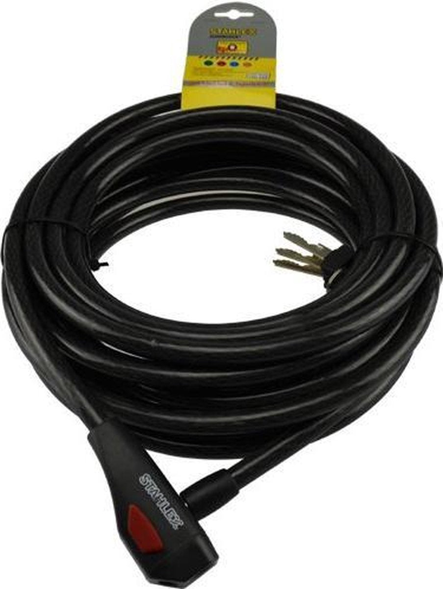 Stahlex XL Kabelslot Fietsslot - 3 Sleutels - 10m x 12 mm
