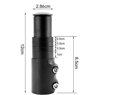Ahead-ohjainputken jatke – 28,6 mm / 1 1/8 tuumaa, musta