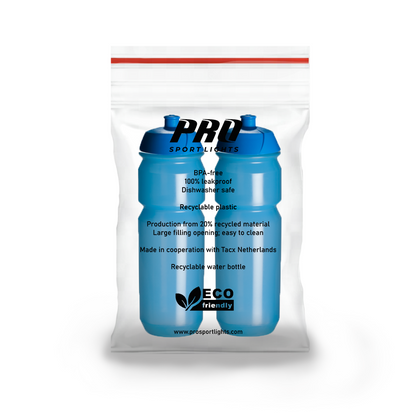2 Pro Sport Lights -juomapulloa 750 ml – läpinäkyvä sininen