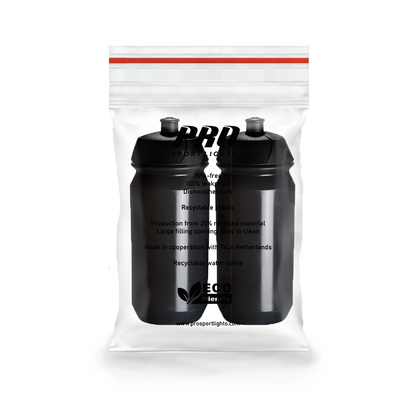 2 Pro Sport Lights -juomapulloa 500 ml – läpinäkyvä musta