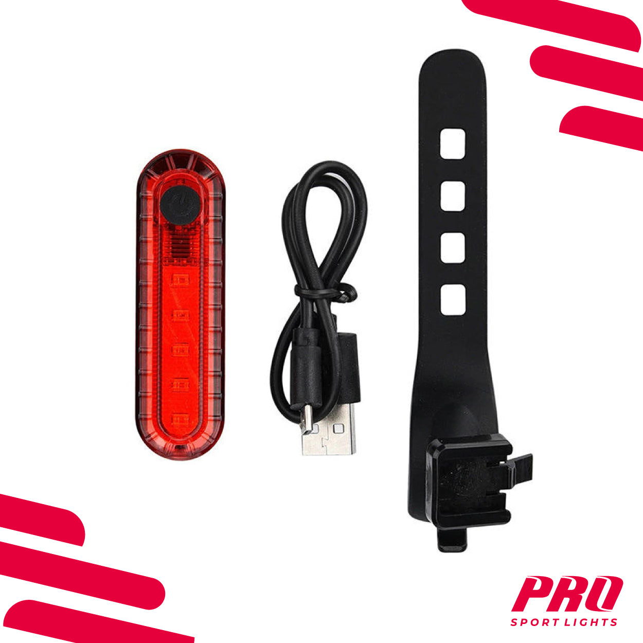 Fietsverlichting Achterlicht Rood 50 Lumen Fietslamp Pro Sport Lights LED Kopen Online