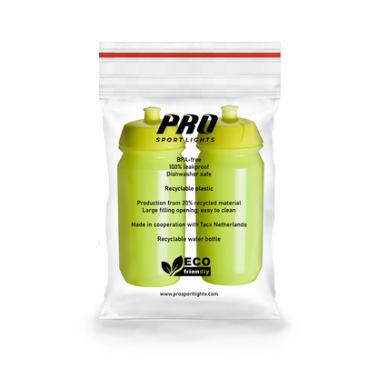 2 Pro Sport Lights -juomapulloa 500 ml – neonkeltainen