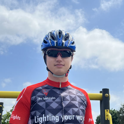 Pro Sport Lights pyöräilykypärä – musta/sininen, Medium/Large