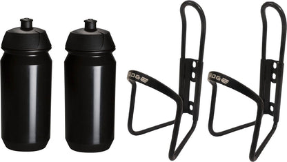 2 Tacx Shiva -juomapulloa ja 2 Edge-pullotelinettä