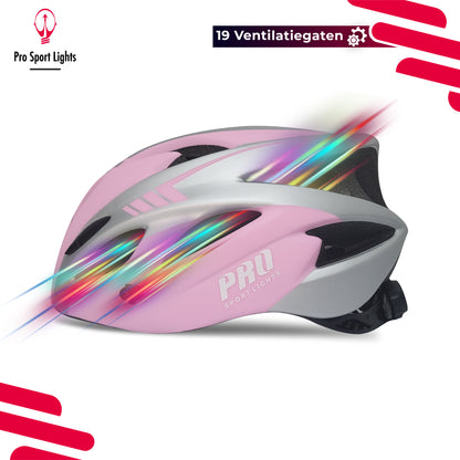 Pro Sport Lights pyöräilykypärä – matta vaaleanpunainen/harmaa, Medium/Large