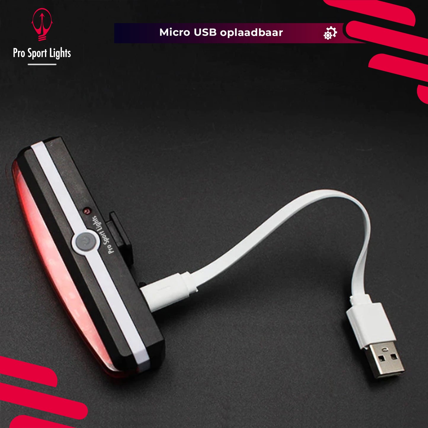 Fietsverlichting Micro USB Oplaadbaar