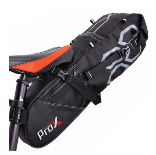 ProX Saddle Bag Road Bike Mountain Bike City Bike - 12 Liter - Black Large Saddle Bag