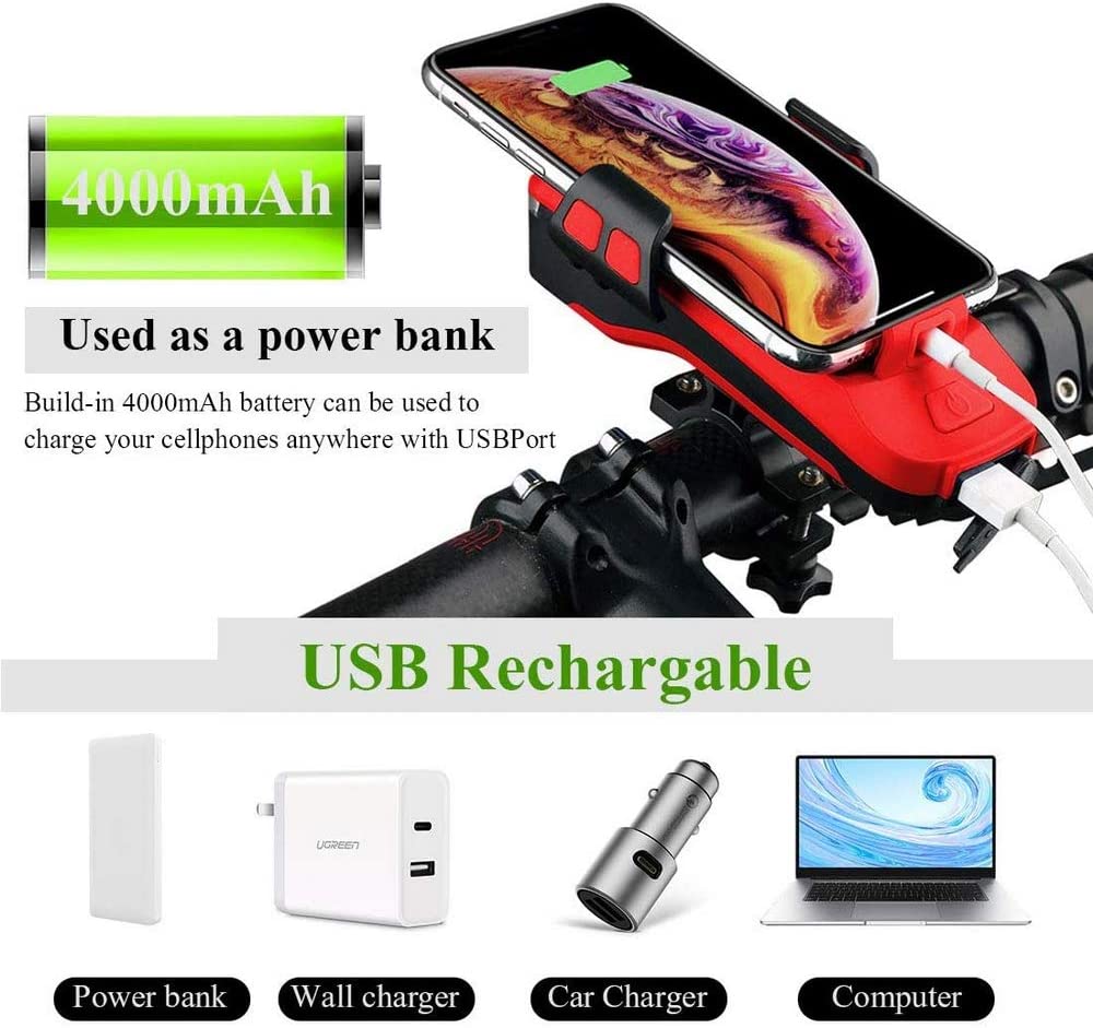 Bike light sale usb power bank