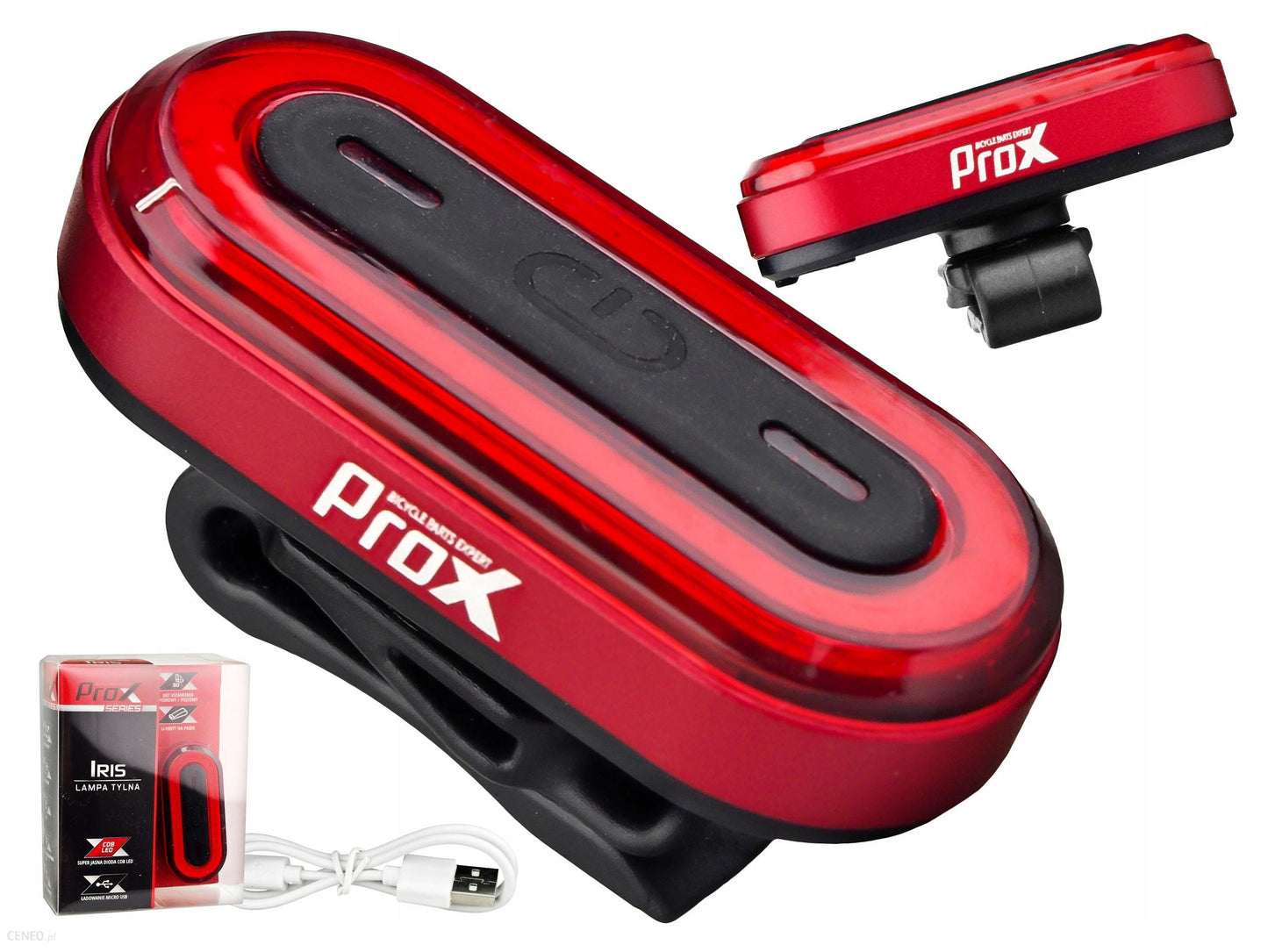 Feu arrière de vélo ProX rouge - LED rechargeable par USB - portée 200 mètres