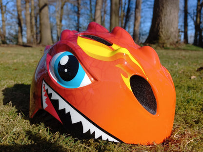 Dino-lasten pyöräilykypärä XS 46–51 cm – oranssi/punainen